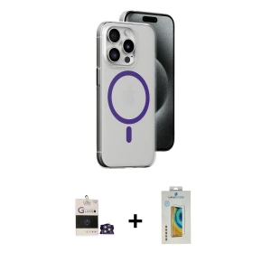 ieg™ iPhone 14 Pro Max Kılıf Odak Form Özel Seri - Siyah Polymer Nano Ekran Koruyucu + Bilvis Titan Kamera Lens - GS