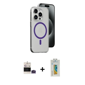 ieg™ iPhone 14 Pro Max Kılıf Odak Form Özel Seri - Siyah Polymer Nano Ekran Koruyucu + Bilvis Titan Kamera Lens - DNMR