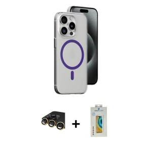 ieg™ iPhone 14 Pro Max Kılıf Odak Form Özel Seri - Siyah Polymer Nano Ekran Koruyucu + Raze Metal Kamera Lens - GD
