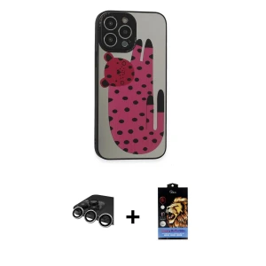 ieg™ iPhone 14 Pro Max Kılıf Odak Klasik Serisi - Siyah Buffer Hayalet Cam Ekran Koruyucu + Raze Metal Kamera Lens - GS