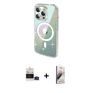 ieg™ iPhone 14 Pro Max Kılıf Odak Modern Serisi - Siyah Bilvis 3D Mat Cam Ekran Koruyucu + Bilvis Titan Kamera Lens - SH