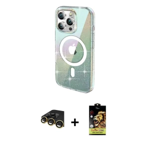 ieg™ iPhone 14 Pro Max Kılıf Odak Modern Serisi - Siyah Buffer Cam Ekran Koruyucu + Raze Metal Kamera Lens - GD