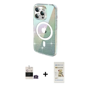 ieg™ iPhone 14 Pro Max Kılıf Odak Modern Serisi - Siyah Mat Seramik Nano Ekran Koruyucu + Bilvis Titan Kamera Lens - GD