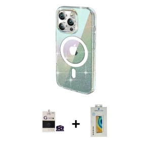 ieg™ iPhone 14 Pro Max Kılıf Odak Modern Serisi - Siyah Polymer Nano Ekran Koruyucu + Bilvis Titan Kamera Lens - DNMR