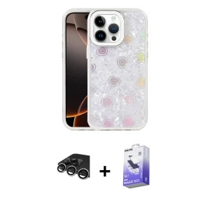 ieg™ iPhone 14 Pro Max Kılıf Odak Prime - Siyah Bilvis 5in1 5D Magic Hayalet Cam Ekran Koruyucu + Raze Metal Kamera Lens - GS