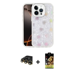 ieg™ iPhone 14 Pro Max Kılıf Odak Prime - Siyah Buffer Cam Ekran Koruyucu + Raze Metal Kamera Lens - GD