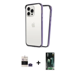 ieg™ iPhone 14 Pro Max Kılıf Pusula Asil Koleksiyonu - Şeffaf 360 Full Body Arka Koruyucu + Bilvis Titan Kamera Lens - DNMR