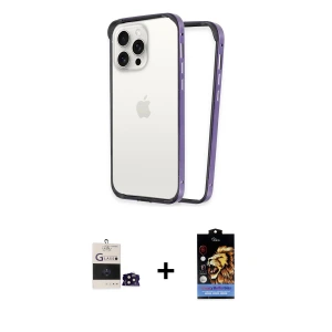 ieg™ iPhone 14 Pro Max Kılıf Pusula Asil Koleksiyonu - Siyah Buffer Hayalet Cam Ekran Koruyucu + Bilvis Titan Kamera Lens - SH