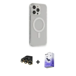 ieg™ iPhone 14 Pro Max Kılıf Pusula Çizgi Koleksiyonu - Siyah Bilvis 5in1 5D Magic Hayalet Cam Ekran Koruyucu + Raze Metal Kamera Lens - GD