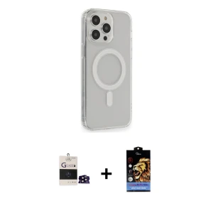 ieg™ iPhone 14 Pro Max Kılıf Pusula Çizgi Koleksiyonu - Siyah Buffer Hayalet Cam Ekran Koruyucu + Bilvis Titan Kamera Lens - SH