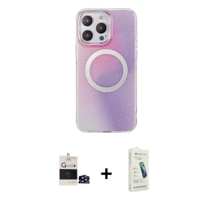 ieg™ iPhone 14 Pro Max Kılıf Pusula Form - Şeffaf Pasifik Cam Ekran Koruyucu + Bilvis Titan Kamera Lens - SH