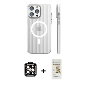 ieg™ iPhone 14 Pro Max Kılıf Pusula Minimal Koleksiyonu - Siyah Mat Seramik Nano Ekran Koruyucu + PVD Metal Kamera Lens - TU