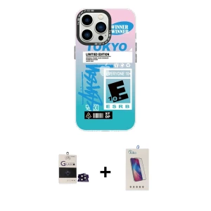 ieg™ iPhone 14 Pro Max Kılıf Siluet Çizgi Koleksiyonu - Siyah Joko 5D Cam + Bilvis Titan Kamera Lens - SH