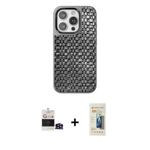 ieg™ iPhone 14 Pro Max Kılıf Siluet Form Serisi - Siyah 6D Mat Seramik Hayalet Nano Ekran Koruyucu + Bilvis Titan Kamera Lens - SH