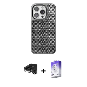ieg™ iPhone 14 Pro Max Kılıf Siluet Form Serisi - Siyah Bilvis 5in1 3D Magic Cam Ekran Koruyucu + Raze Metal Kamera Lens - GS
