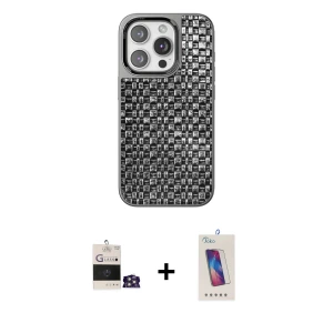 ieg™ iPhone 14 Pro Max Kılıf Siluet Form Serisi - Siyah Joko 5D Cam + Bilvis Titan Kamera Lens - GS