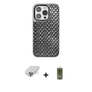 ieg™ iPhone 14 Pro Max Kılıf Siluet Form Serisi - Siyah Joko Magic 5D Hayalet Cam + Band Metal Kamera Lens - GD