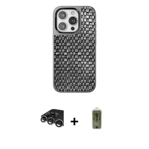 ieg™ iPhone 14 Pro Max Kılıf Siluet Form Serisi - Siyah Joko Magic 5D Hayalet Cam + Raze Metal Kamera Lens - GS