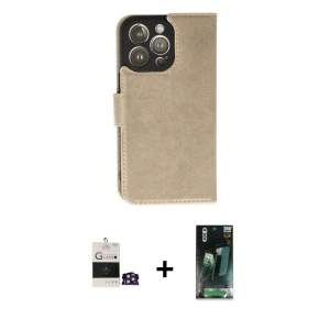 ieg™ iPhone 14 Pro Max Kılıf Siluet Işık Serisi - Şeffaf 360 Full Body Arka Koruyucu + Bilvis Titan Kamera Lens - GD