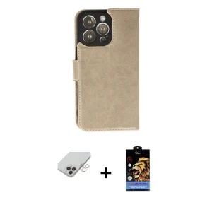 ieg™ iPhone 14 Pro Max Kılıf Siluet Işık Serisi - Siyah Buffer Hayalet Cam Ekran Koruyucu + Band Metal Kamera Lens - GD