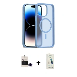 ieg™ iPhone 14 Pro Max Kılıf Siluet Minimal Prime - Şeffaf Pasifik Cam Ekran Koruyucu + Bilvis Titan Kamera Lens - SH