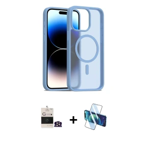ieg™ iPhone 14 Pro Max Kılıf Siluet Minimal Prime - Siyah 3D Antistatik Cam Ekran Koruyucu + Bilvis Titan Kamera Lens - GD