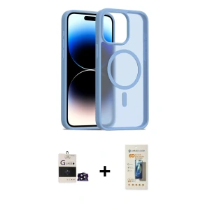 ieg™ iPhone 14 Pro Max Kılıf Siluet Minimal Prime - Siyah 6D Mat Seramik Hayalet Nano Ekran Koruyucu + Bilvis Titan Kamera Lens - SH