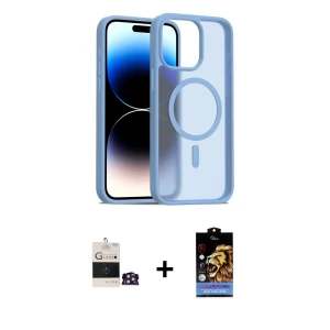 ieg™ iPhone 14 Pro Max Kılıf Siluet Minimal Prime - Siyah Buffer Hayalet Cam Ekran Koruyucu + Bilvis Titan Kamera Lens - GD