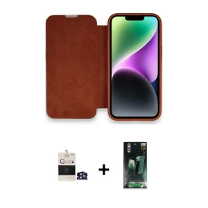 ieg™ iPhone 14 Pro Max Kılıf Siluet Minimal Serisi - Siyah 360 Mat Full Body Arka Koruyucu + Bilvis Titan Kamera Lens - GD