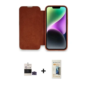 ieg™ iPhone 14 Pro Max Kılıf Siluet Minimal Serisi - Siyah 6D Mat Seramik Hayalet Nano Ekran Koruyucu + Bilvis Titan Kamera Lens - SH