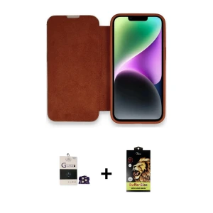 ieg™ iPhone 14 Pro Max Kılıf Siluet Minimal Serisi - Siyah Buffer Cam Ekran Koruyucu + Bilvis Titan Kamera Lens - GD