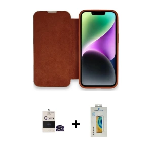 ieg™ iPhone 14 Pro Max Kılıf Siluet Minimal Serisi - Siyah Polymer Nano Ekran Koruyucu + Bilvis Titan Kamera Lens - SH