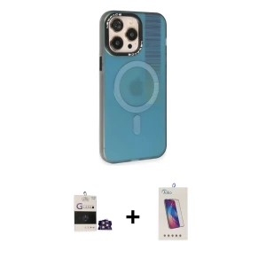 ieg™ iPhone 14 Pro Max Kılıf Siluet Modern Koleksiyonu - Siyah Joko 5D Cam + Bilvis Titan Kamera Lens - GS