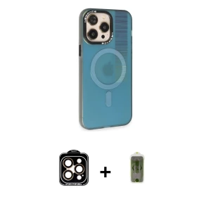 ieg™ iPhone 14 Pro Max Kılıf Siluet Modern Koleksiyonu - Siyah Joko Magic 5D Hayalet Cam + PVD Metal Kamera Lens - TU