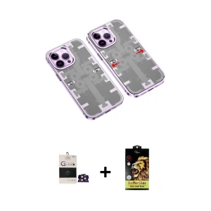 ieg™ iPhone 14 Pro Max Kılıf Ufuk Doku Prime - Siyah Buffer Cam Ekran Koruyucu + Bilvis Titan Kamera Lens - GD
