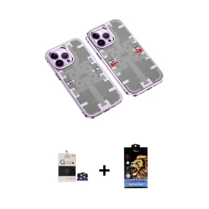 ieg™ iPhone 14 Pro Max Kılıf Ufuk Doku Prime - Siyah Buffer Hayalet Cam Ekran Koruyucu + Bilvis Titan Kamera Lens - GS