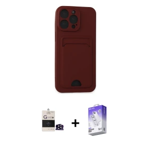 ieg™ iPhone 14 Pro Max Kılıf Vadi Çizgi Prime - Siyah Bilvis 5in1 3D Magic Cam Ekran Koruyucu + Bilvis Titan Kamera Lens - SH
