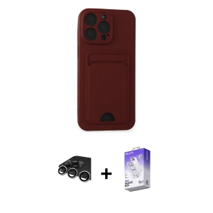 ieg™ iPhone 14 Pro Max Kılıf Vadi Çizgi Prime - Siyah Bilvis 5in1 3D Magic Cam Ekran Koruyucu + Raze Metal Kamera Lens - GS