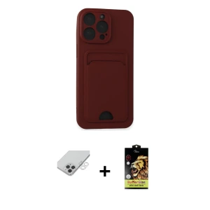 ieg™ iPhone 14 Pro Max Kılıf Vadi Çizgi Prime - Siyah Buffer Cam Ekran Koruyucu + Band Metal Kamera Lens - GS