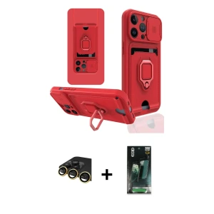 ieg™ iPhone 14 Pro Max Kılıf Vadi Form Prime - Şeffaf 360 Full Body Arka Koruyucu + Raze Metal Kamera Lens - GD