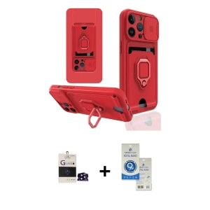 ieg™ iPhone 14 Pro Max Kılıf Vadi Form Prime - Şeffaf Royal Nano Ekran Koruyucu + Bilvis Titan Kamera Lens - SH