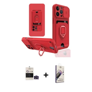 ieg™ iPhone 14 Pro Max Kılıf Vadi Form Prime - Siyah Bilvis 3D Mat Cam Ekran Koruyucu + Bilvis Titan Kamera Lens - SH