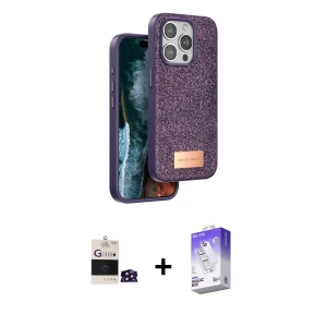 ieg™ iPhone 14 Pro Max Kılıf Vadi Klasik Serisi - Siyah Bilvis 5in1 3D Magic Cam Ekran Koruyucu + Bilvis Titan Kamera Lens - DNMR