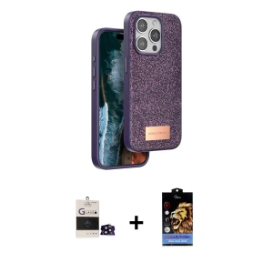 ieg™ iPhone 14 Pro Max Kılıf Vadi Klasik Serisi - Siyah Buffer Hayalet Cam Ekran Koruyucu + Bilvis Titan Kamera Lens - SH