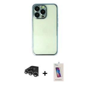 ieg™ iPhone 14 Pro Max Kılıf Vadi Minimal - Siyah Joko 5D Cam + Raze Metal Kamera Lens - GS