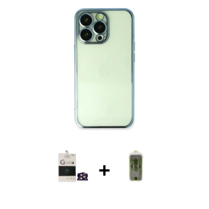 ieg™ iPhone 14 Pro Max Kılıf Vadi Minimal - Siyah Joko Magic 5D Hayalet Cam + Bilvis Titan Kamera Lens - GD