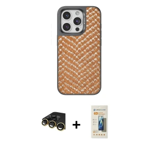 ieg™ iPhone 14 Pro Max Kılıf Vadi Özel Seri - Siyah 6D Mat Seramik Hayalet Nano Ekran Koruyucu + Raze Metal Kamera Lens - GD