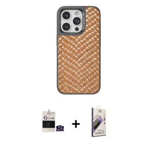 ieg™ iPhone 14 Pro Max Kılıf Vadi Özel Seri - Siyah Bilvis 3D Mat Cam Ekran Koruyucu + Bilvis Titan Kamera Lens - DNMR