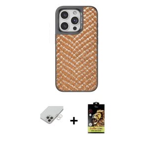 ieg™ iPhone 14 Pro Max Kılıf Vadi Özel Seri - Siyah Buffer Cam Ekran Koruyucu + Band Metal Kamera Lens - GD