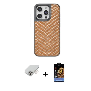 ieg™ iPhone 14 Pro Max Kılıf Vadi Özel Seri - Siyah Buffer Hayalet Cam Ekran Koruyucu + Band Metal Kamera Lens - GD